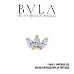 BVLA BVLA 16g "Marquise Fan" Threaded End with CZ