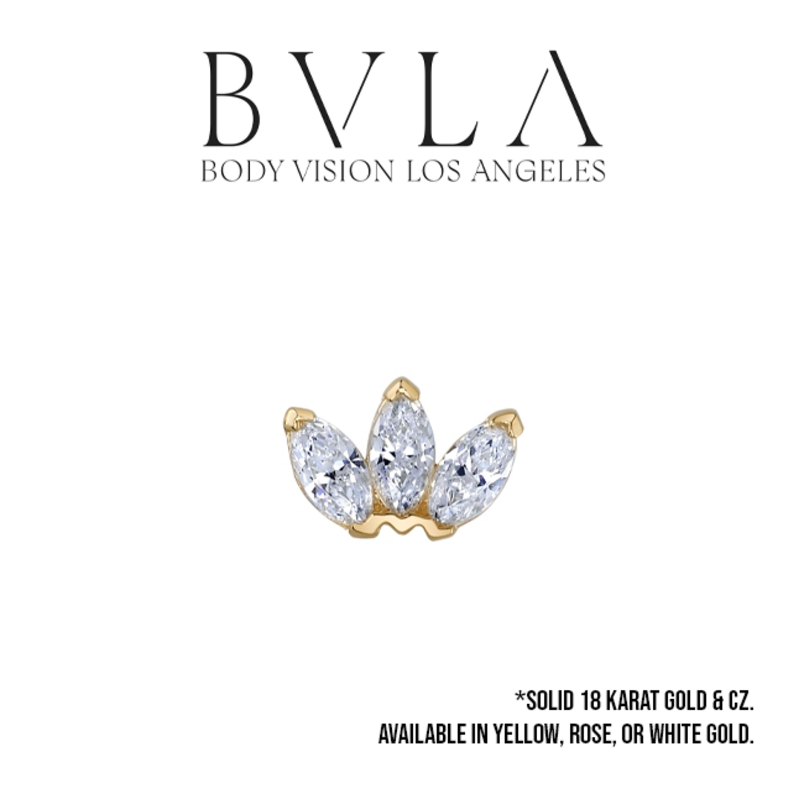BVLA BVLA 16g "Marquise Fan" threaded end with CZ