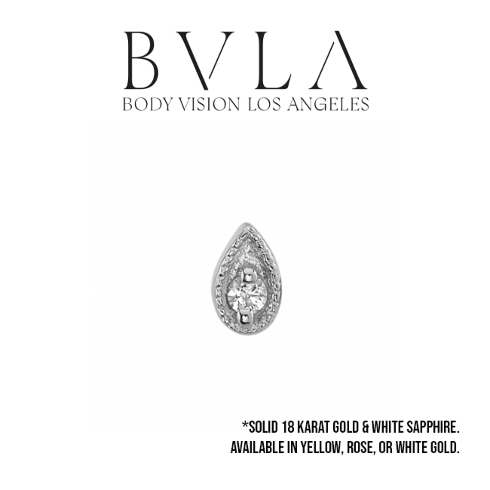 BVLA BVLA "Pear Harlequin" press fit end with AA White Sapphire