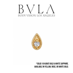 BVLA BVLA "Pear Harlequin" Press-Fit End with AA White Sapphire