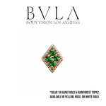 BVLA BVLA "4 Gem Harlequin" Press-Fit End with 4x Rainforest Topaz