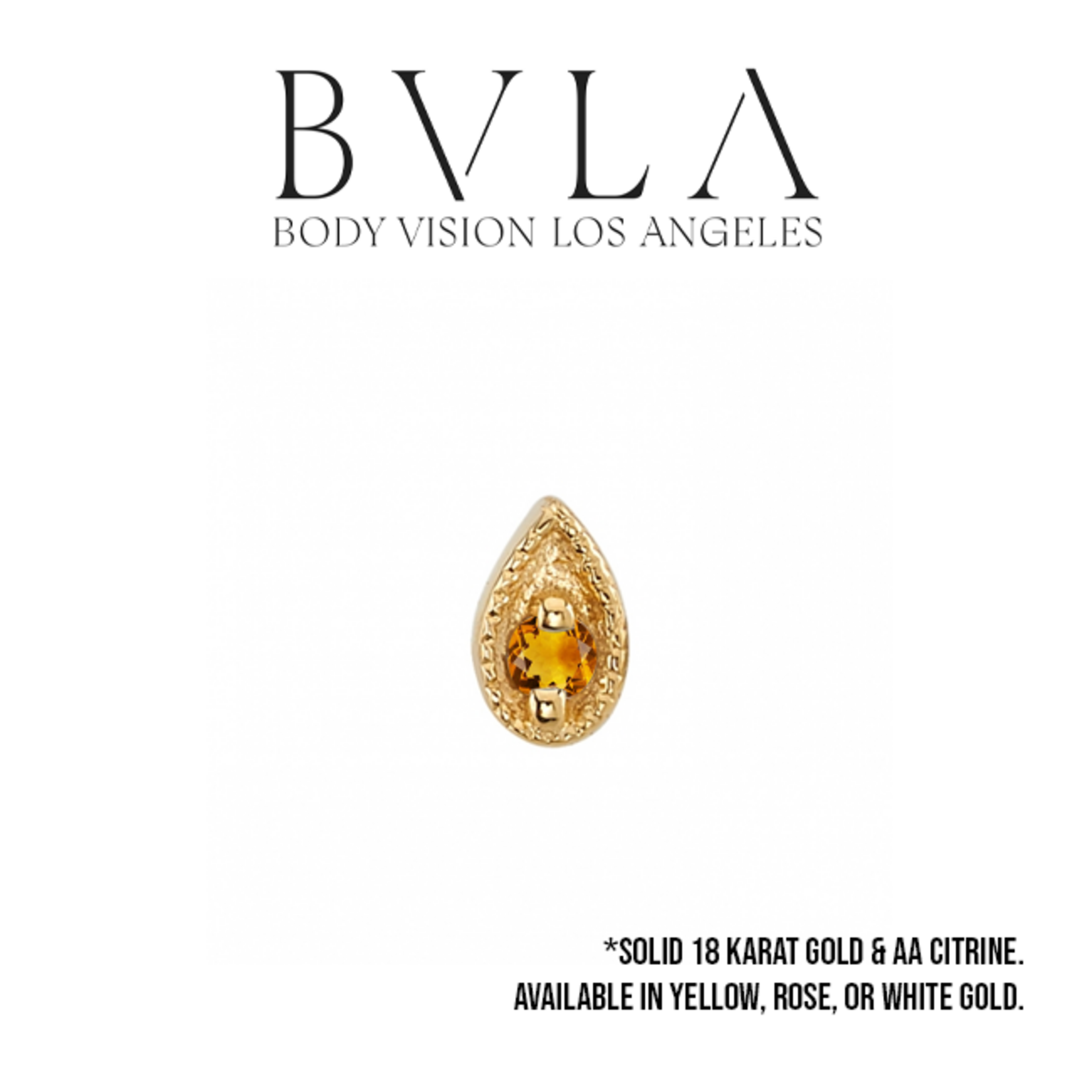 BVLA BVLA "Pear Harlequin" press fit end with AA Citrine