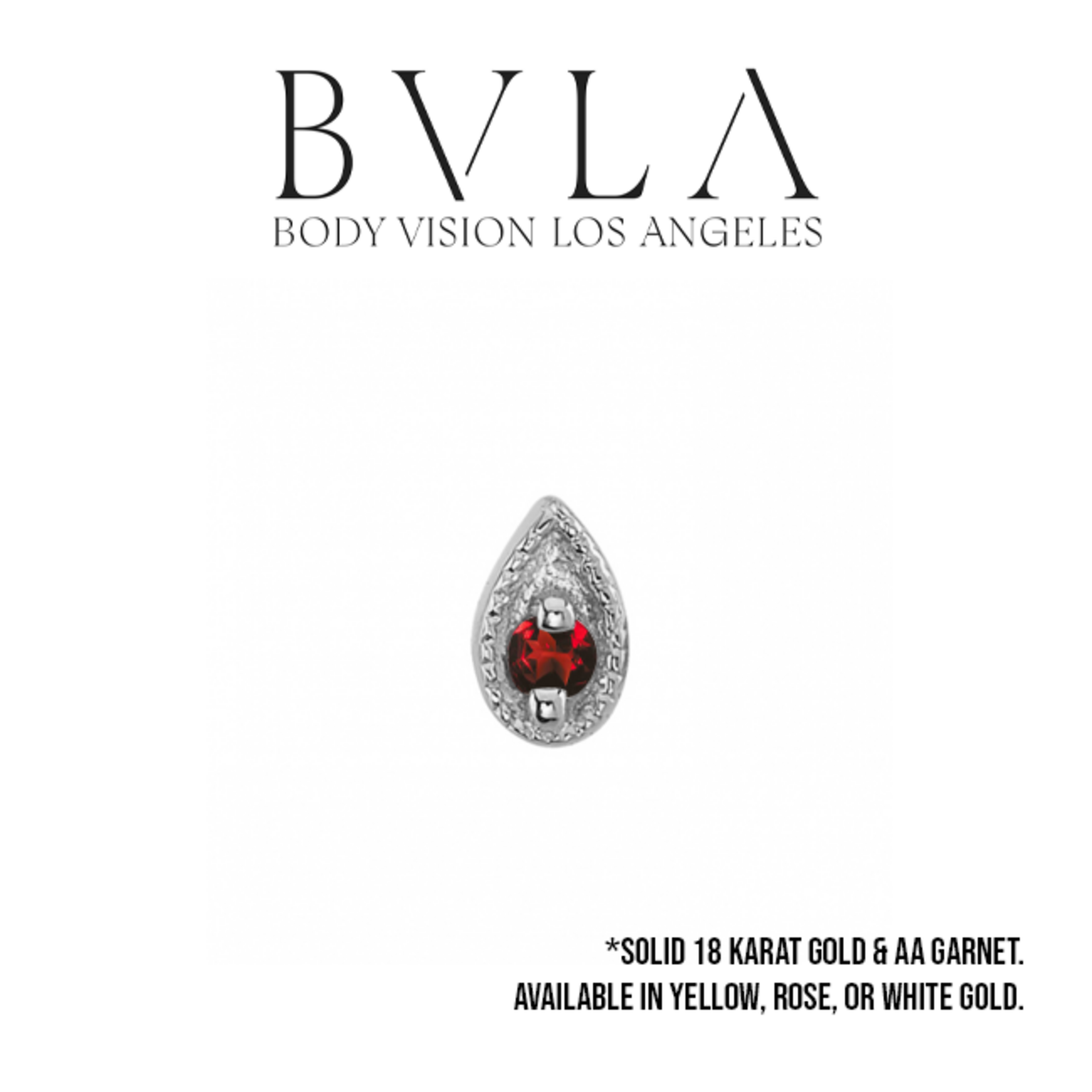 BVLA BVLA "Pear Harlequin" press fit end with AA Garnet