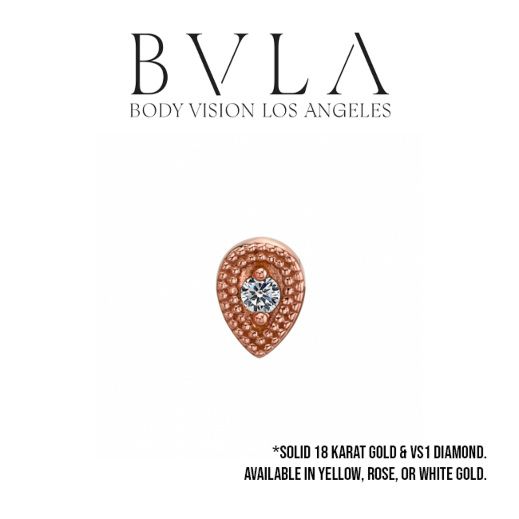 BVLA BVLA "Double Pear Harlequin" press fit end with VS1 Diamond