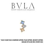 BVLA BVLA "Muse" Press-Fit End with Polar Sapphire, White Sapphire, & Champagne Sapphire