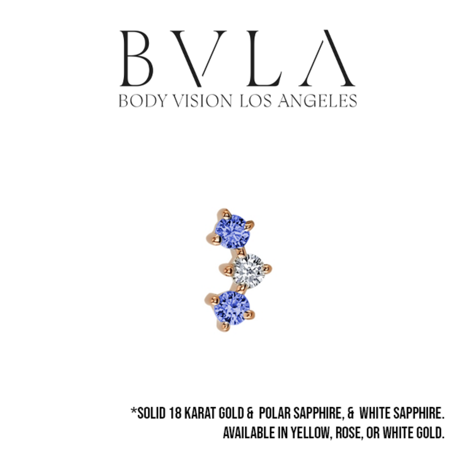 BVLA BVLA "Muse" press-fit end with 2x Polar Sapphire & 1x AA White Sapphire