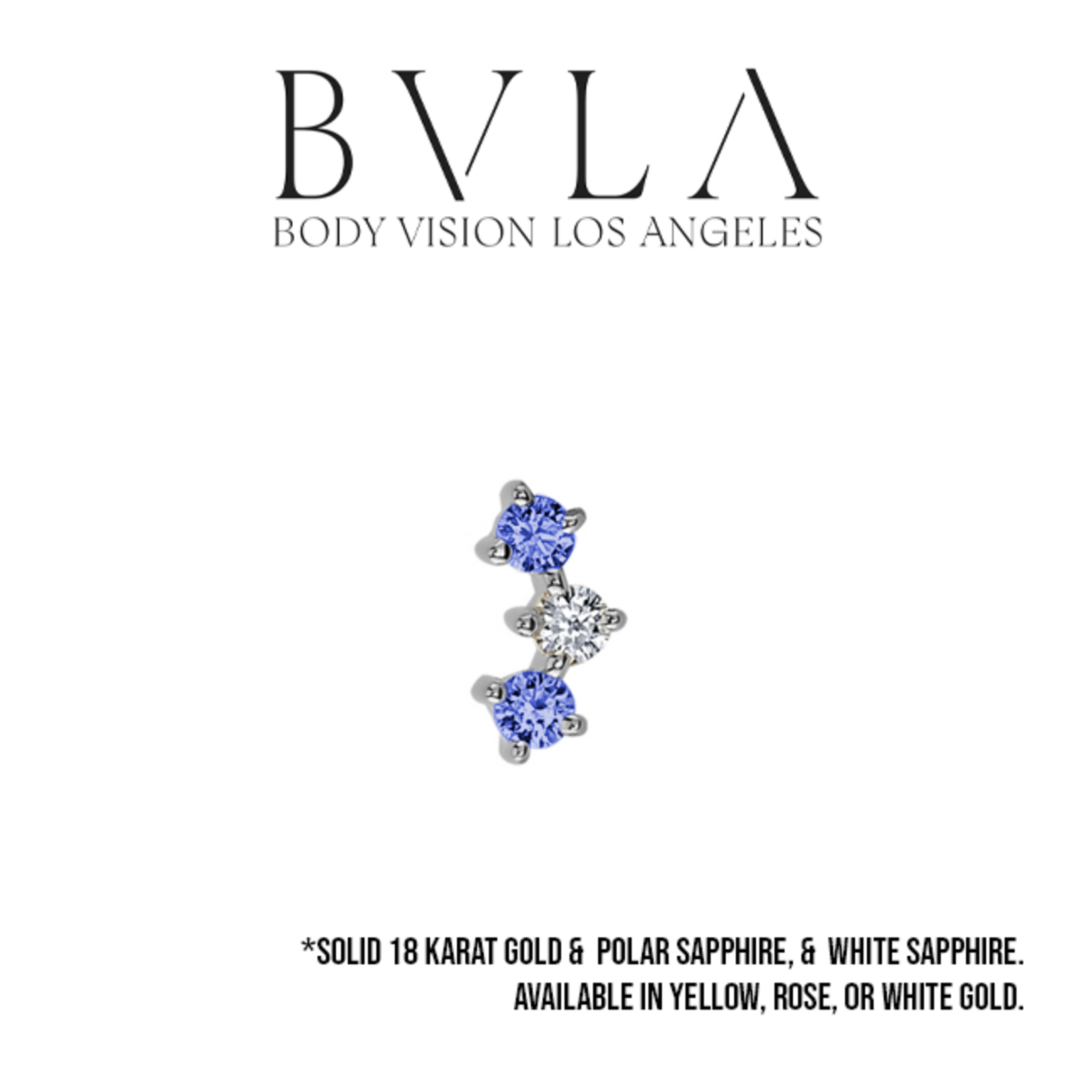 BVLA BVLA "Muse" press-fit end with 2x Polar Sapphire & 1x AA White Sapphire