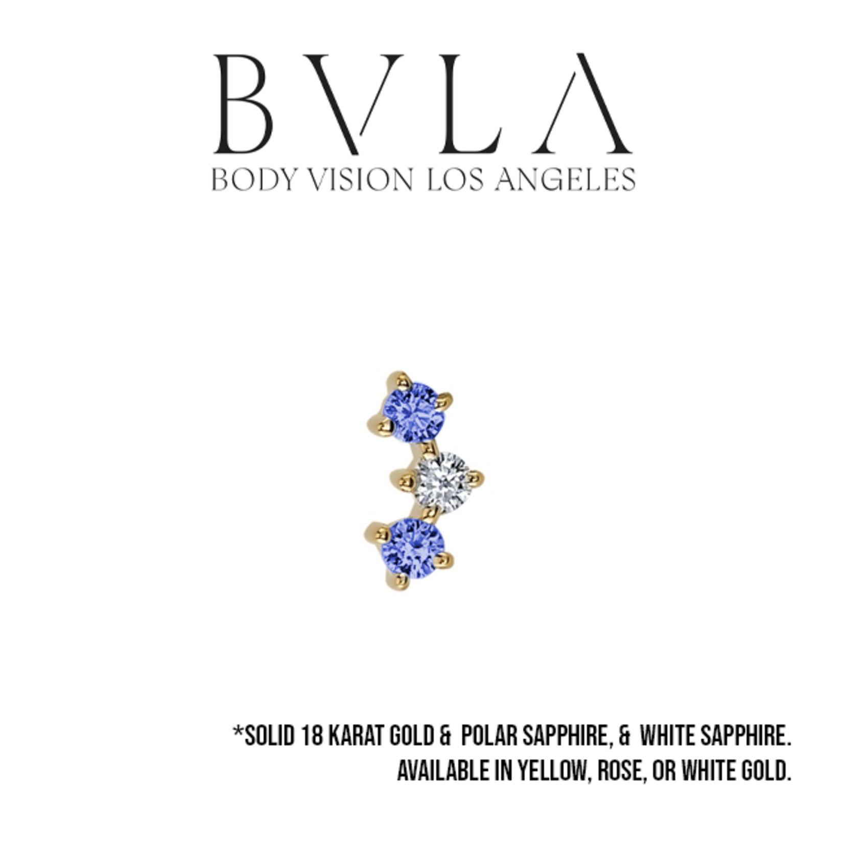 BVLA BVLA "Muse" press-fit end with 2x Polar Sapphire & 1x AA White Sapphire