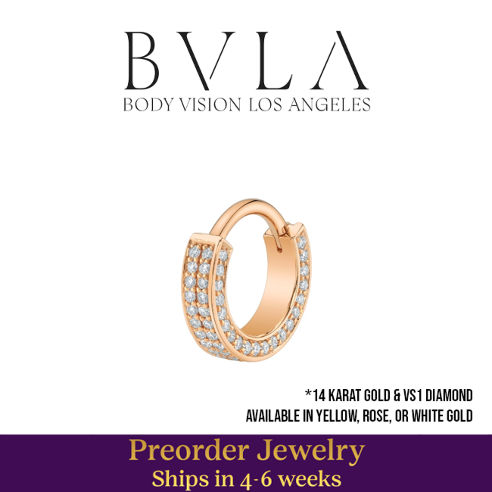 BVLA BVLA 16g "Mini Lysa" Clicker with 64x 1.0mm VS1 Diamonds