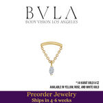 BVLA BVLA 16g "Kendall Marquise" Threaded End with Marquise CZ