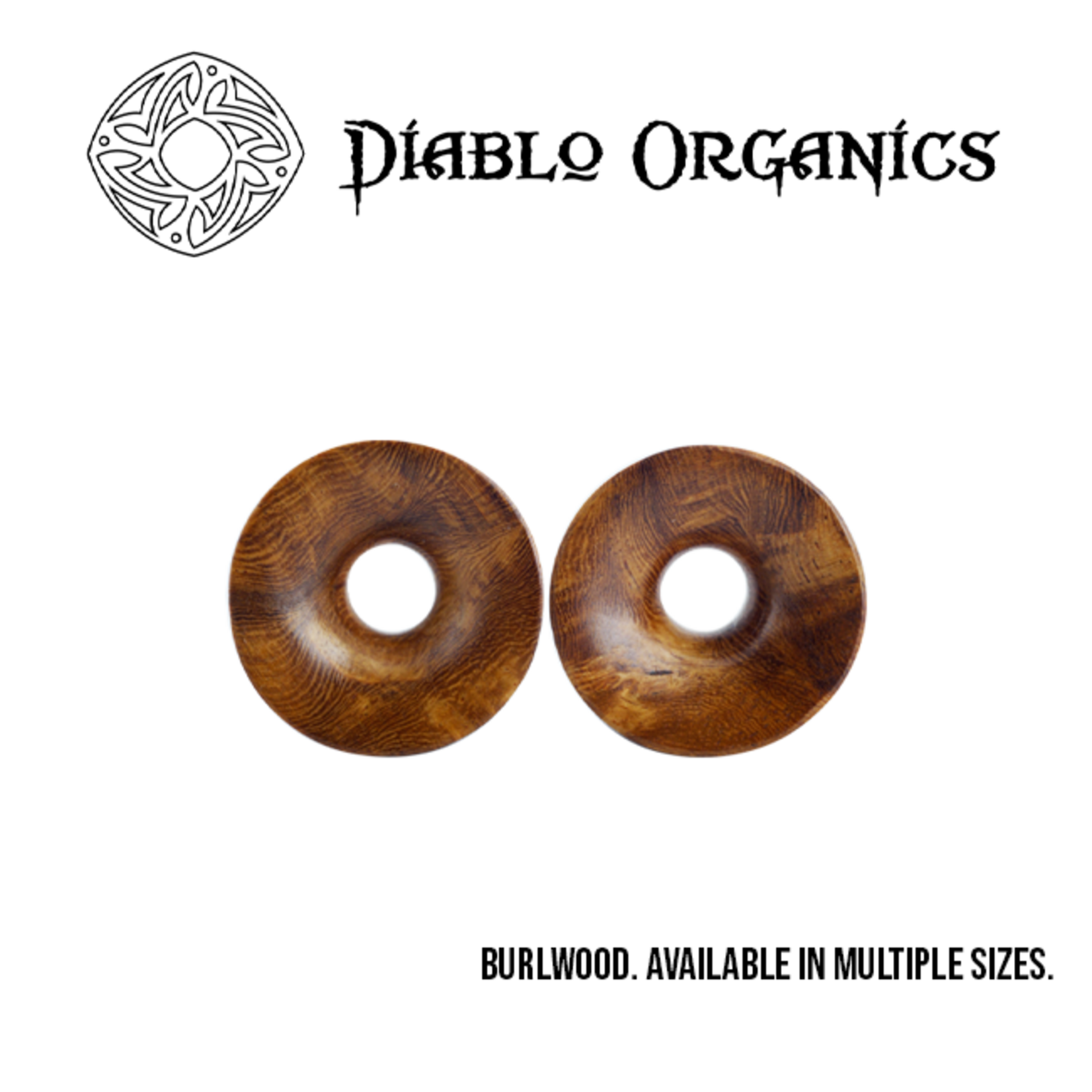Diablo Organics Diablo Organics double flared, concave, Burlwood eyelets