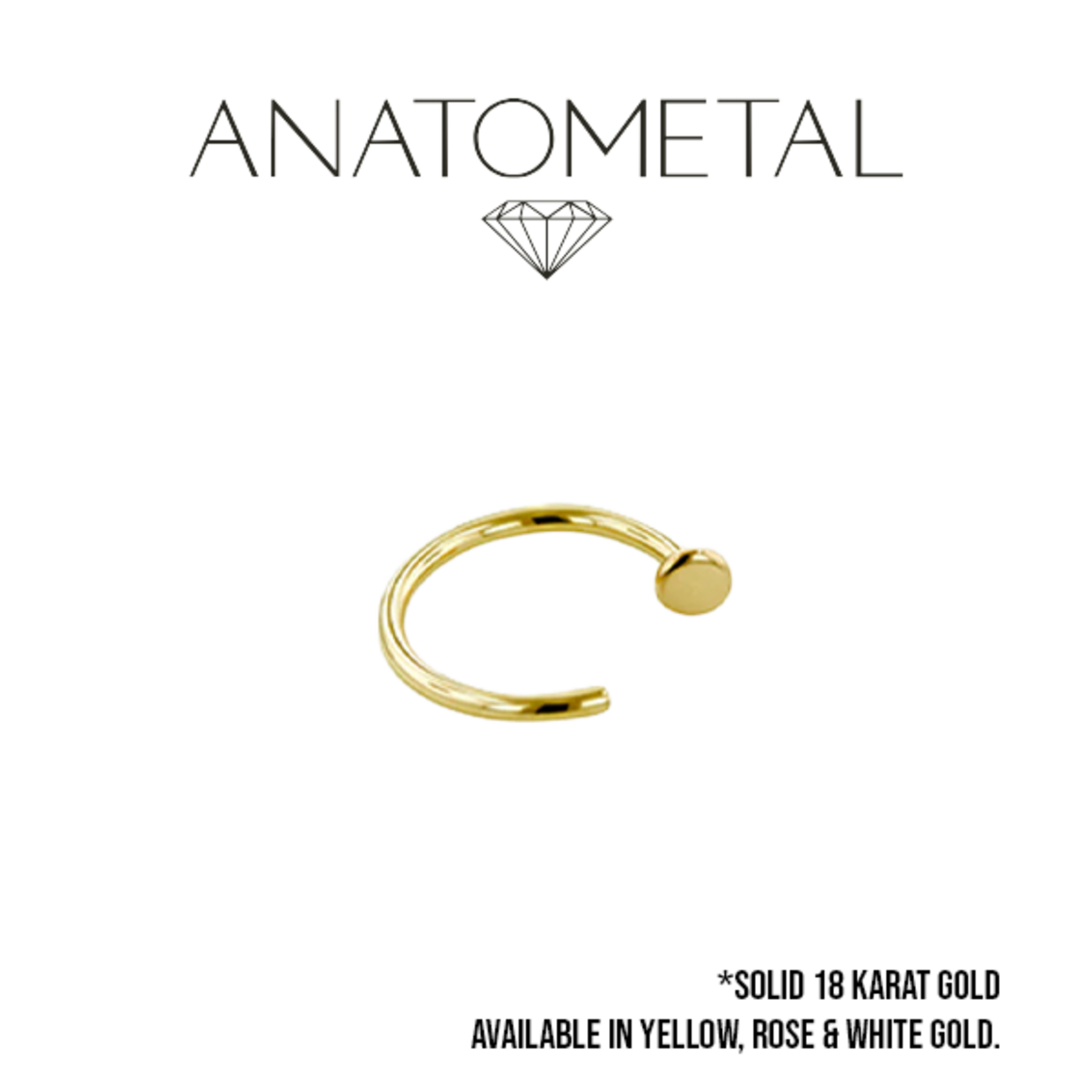 Anatometal Anatometal 18g Nostril Nail with 2.0mm Disk