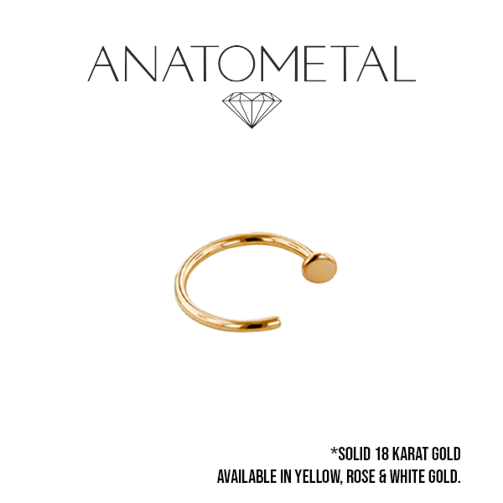 Anatometal Anatometal 18g Nostril Nail with 2.0mm Disk