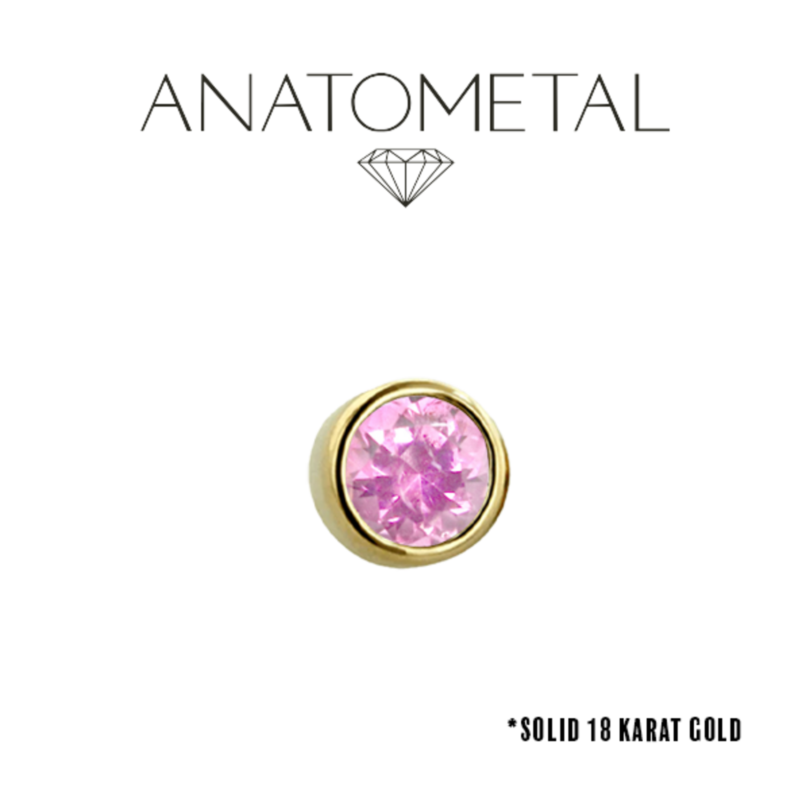 Anatometal Anatometal 18g press-fit bezel-set gem end