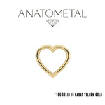 Anatometal Anatometal 16g Gold Heart Seam Ring
