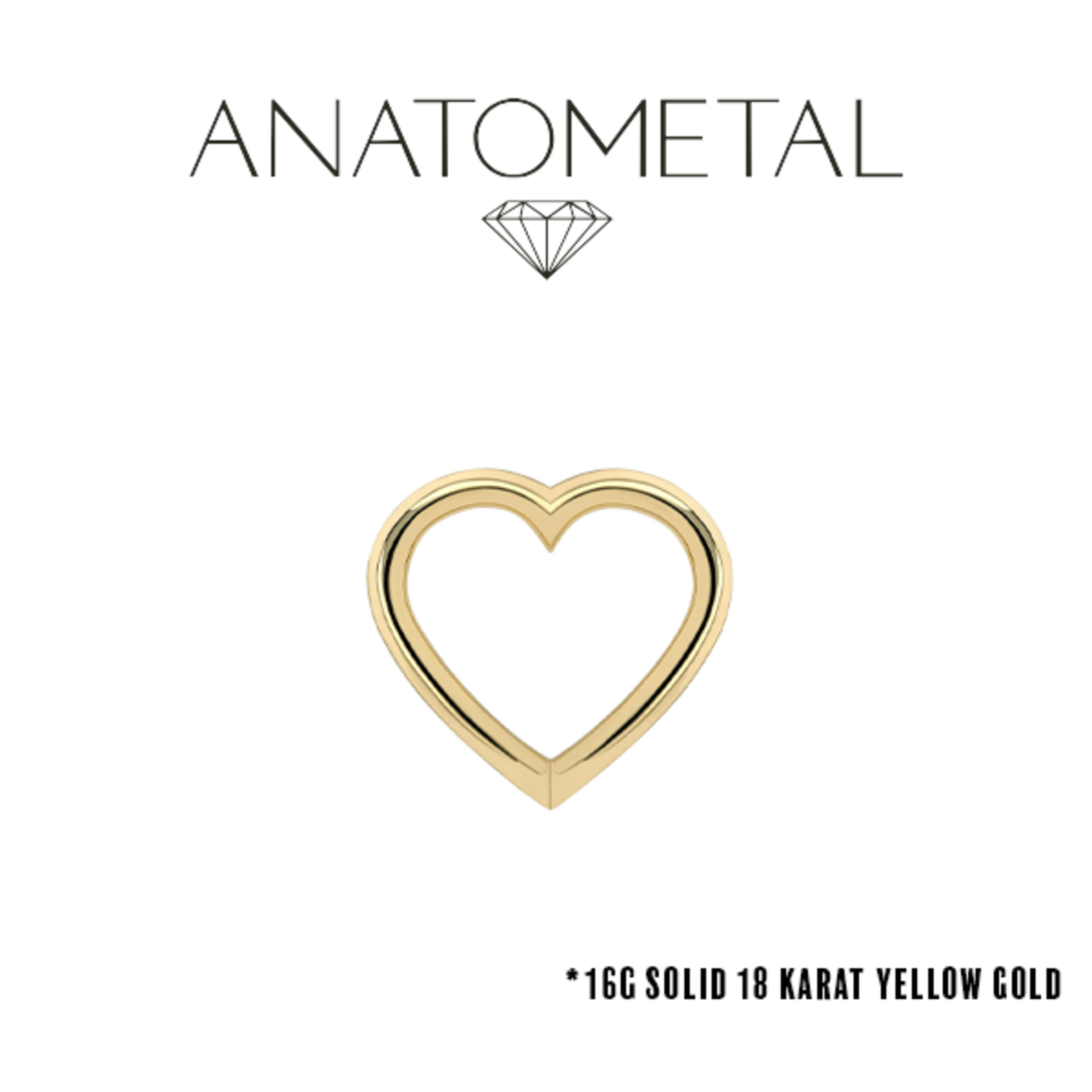 Anatometal Anatometal 16g Gold Heart Seam Ring