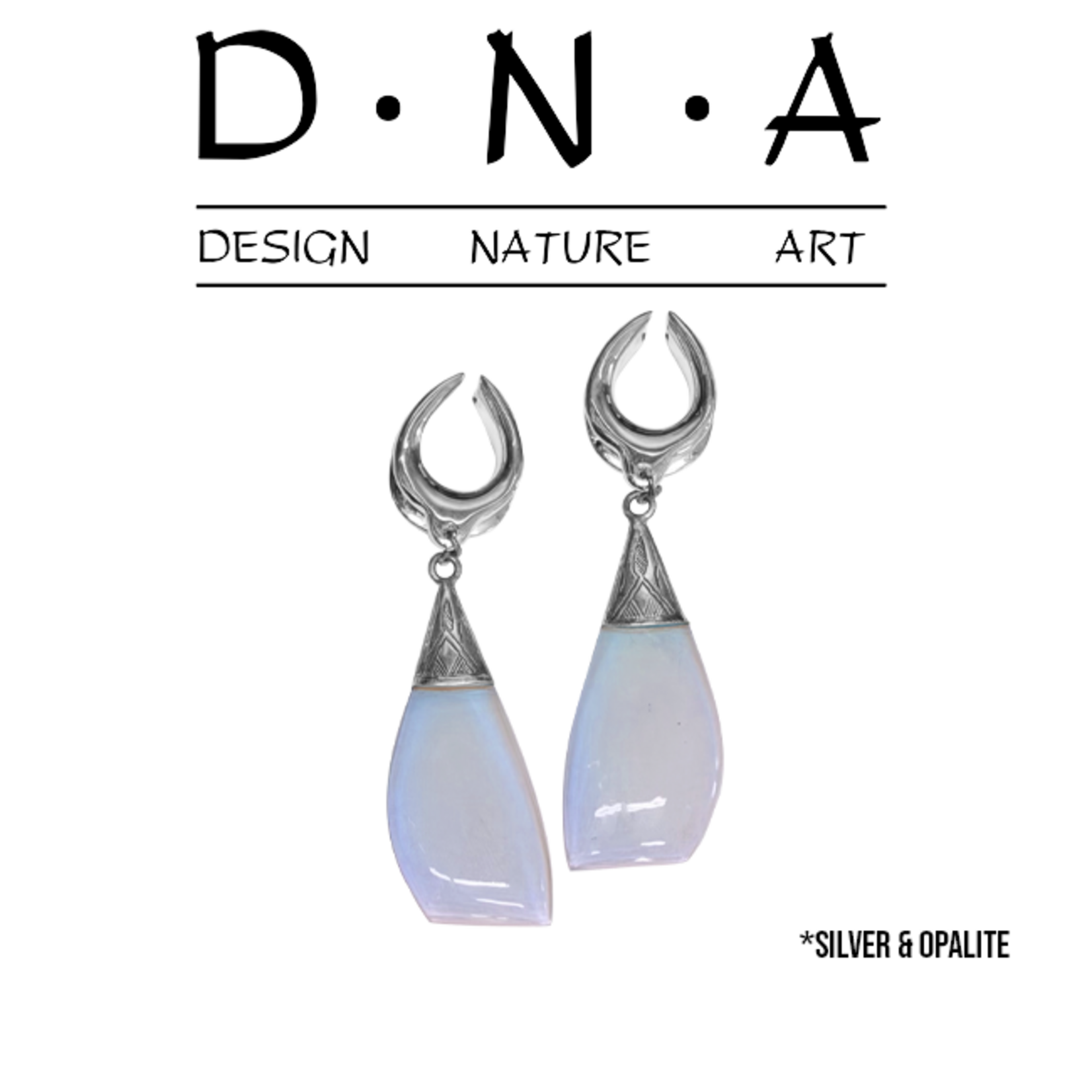 D.N.A Opalite Slices on Silver Spreader Coil