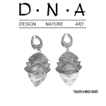 D.N.A Silver & Moss Agate Hanging Design on Saddle Spreader