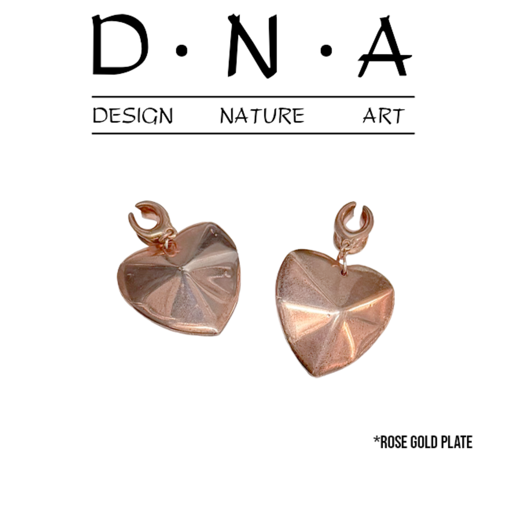 D.N.A Rose Gold Plate Hearts on Spreader Coil