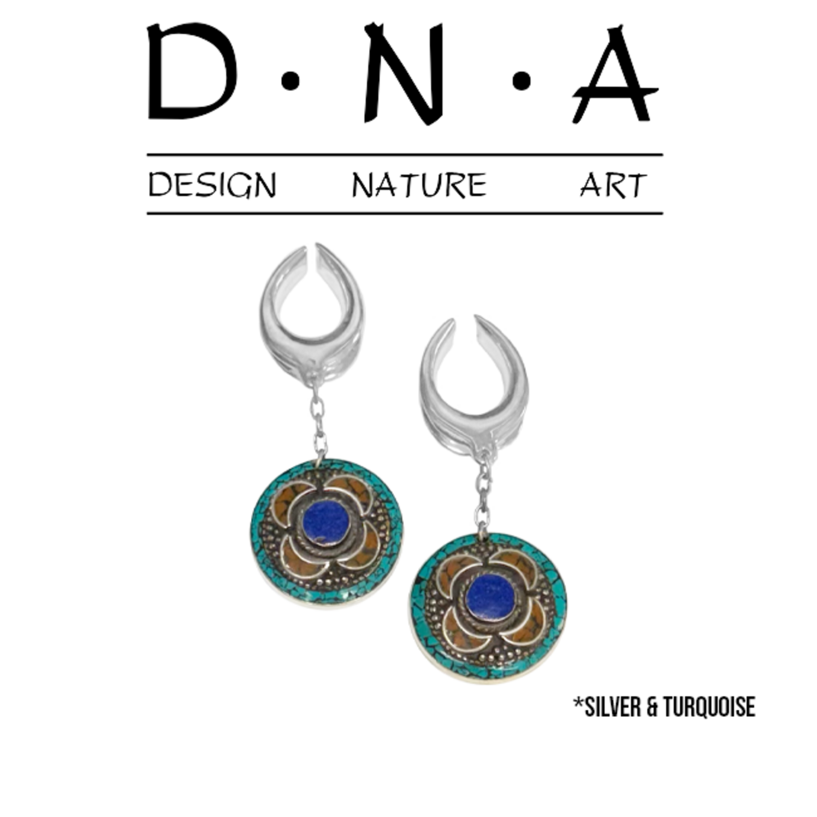 D.N.A Turquoise Flower on Silver Spreader