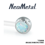 Neometal Neometal 12g Titanium Press-Fit Side-Set Cabochon Gem End