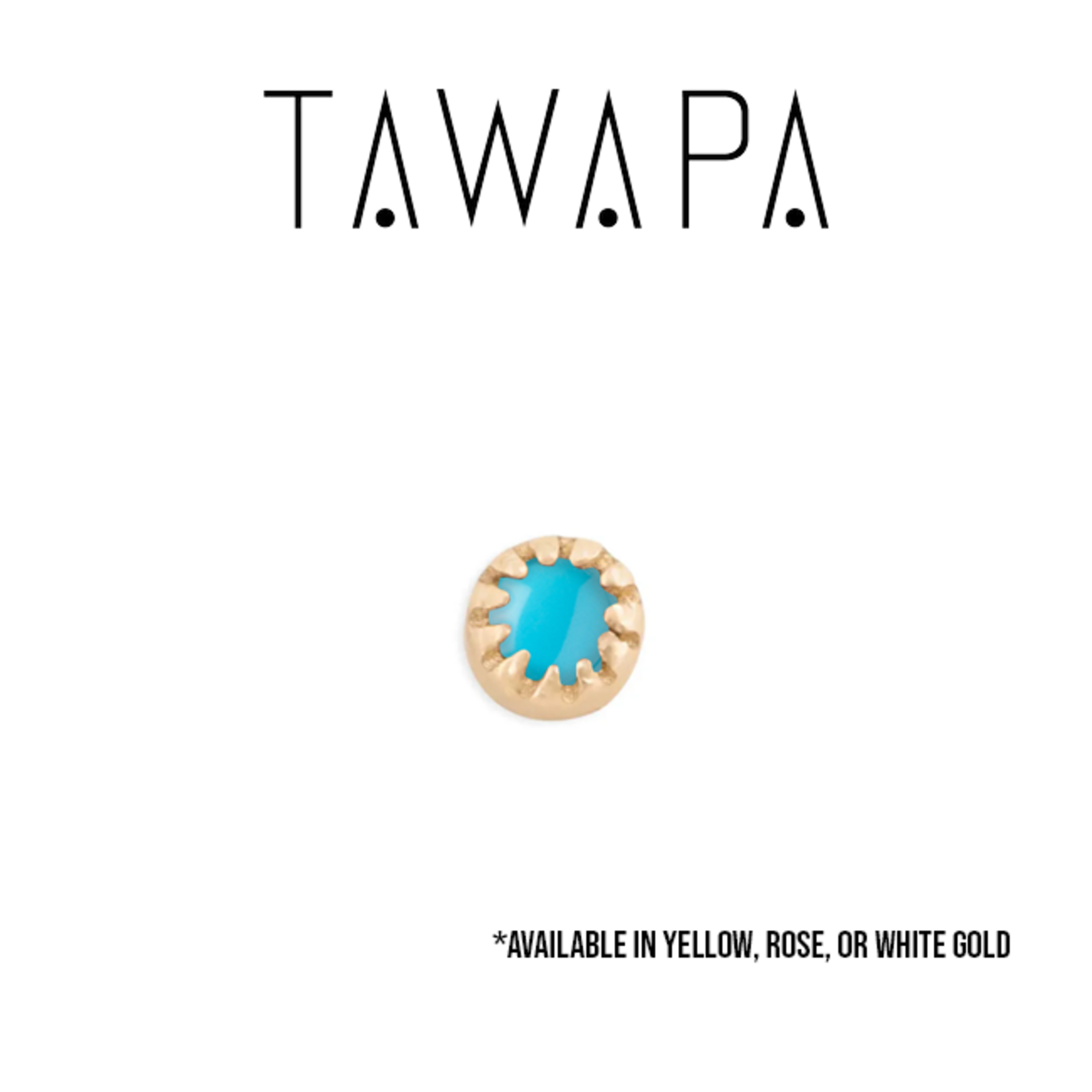 Tawapa Tawapa scalloped gem setting press-fit end with turquoise