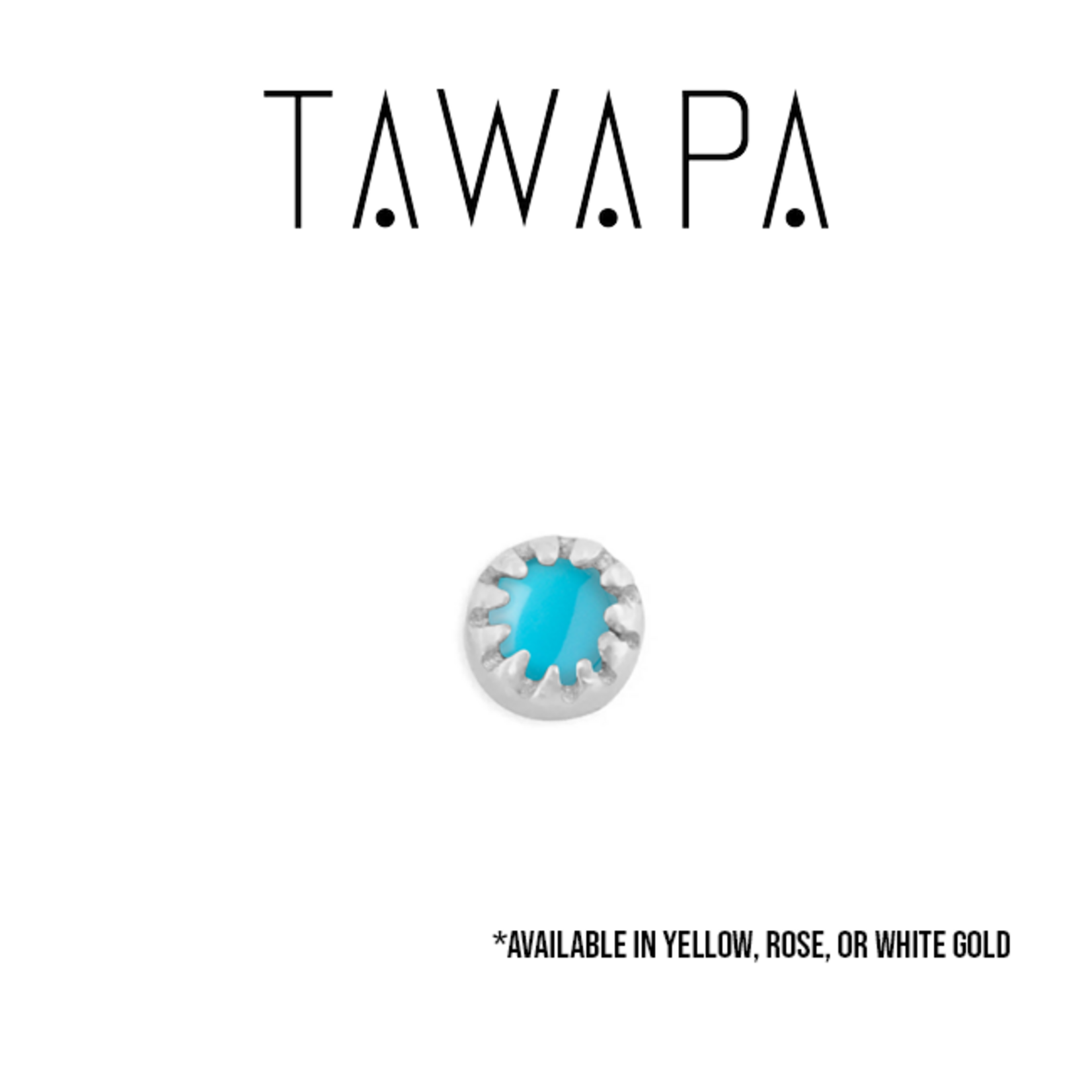 Tawapa Tawapa scalloped gem setting press-fit end with turquoise