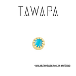 Tawapa Tawapa Scalloped Gem Setting Press-Fit End with Turquoise