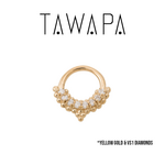 Tawapa Tawapa 20g "Mist" Seam Ring with VS1 Diamonds