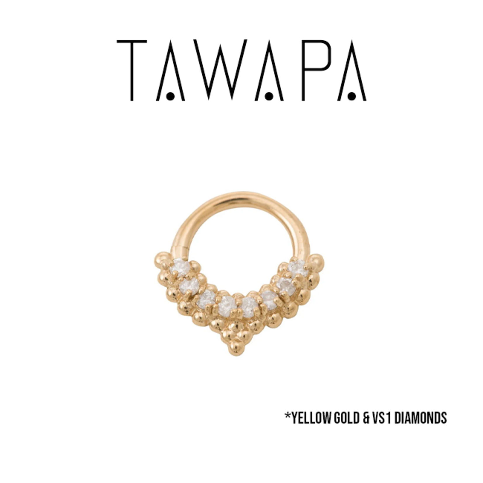 Tawapa Tawapa 20g "Mist" seam ring with 8x 1.5mm VS1 Diamonds