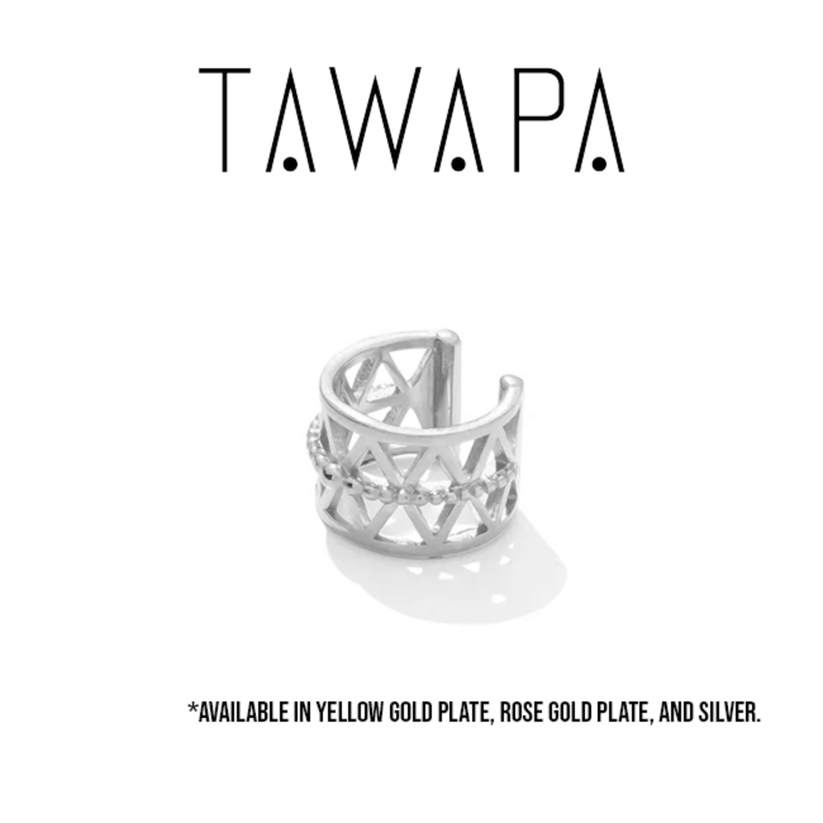 Tawapa Tawapa "Beaded Triangle" ear cuff