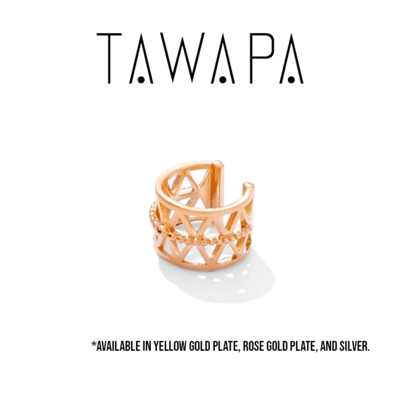 Tawapa Tawapa "Beaded Triangle" ear cuff