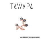 Tawapa Tawapa 8.0x6.0mm "Frond" Press-Fit End with Black Diamonds