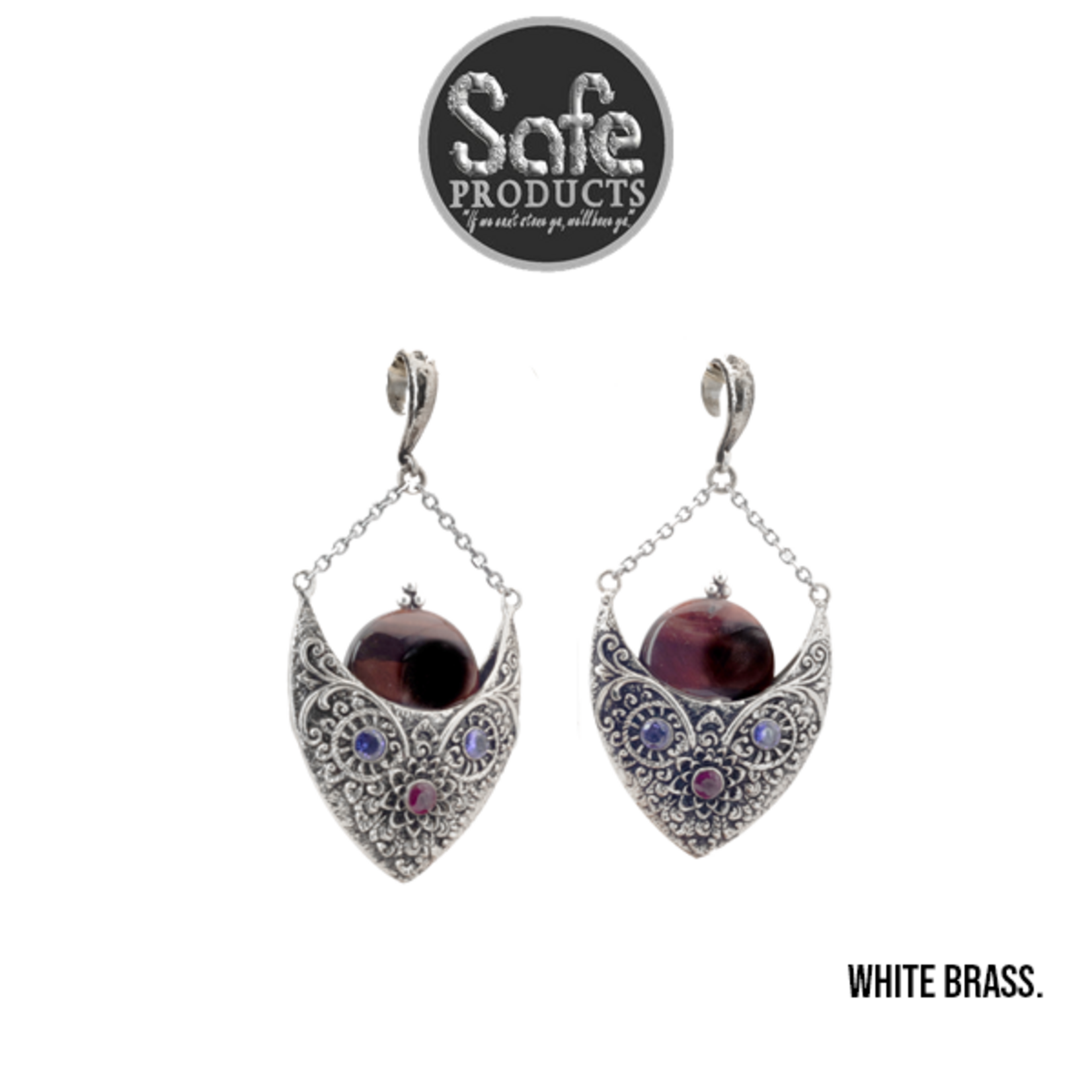 Safe Product White Brass and mixed stone hanging design