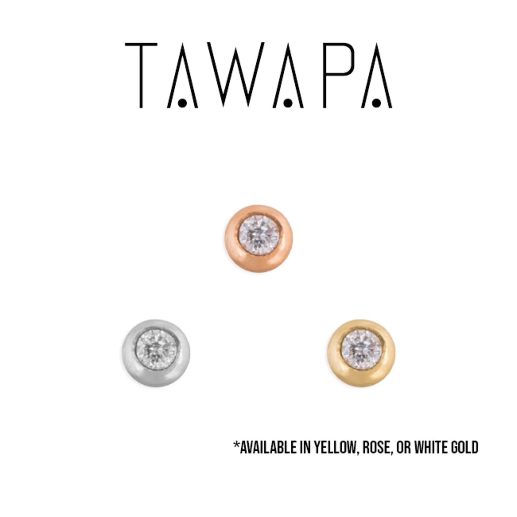 Tawapa Tawapa Gold Bezel press-fit end with CZ