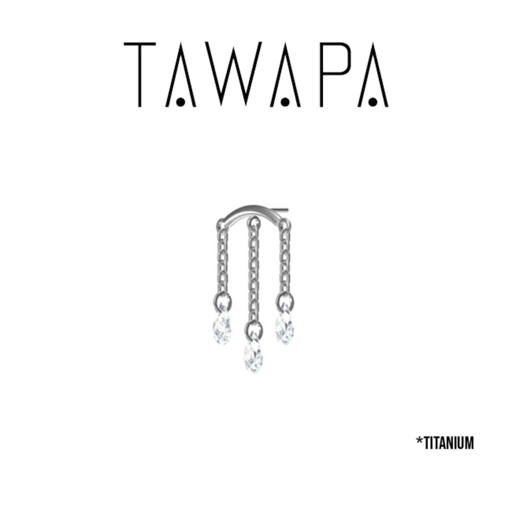 Tawapa Tawapa Titanium "Forbidden Fruit" press-fit end with 3x CZ Pears