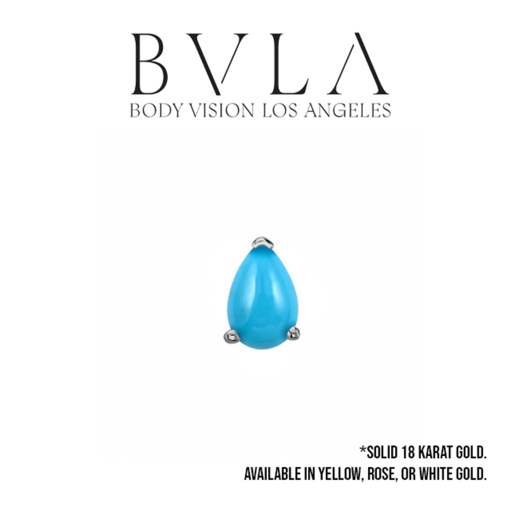 BVLA BVLA "Pear Prong" press fit end with Turquoise Cabochon