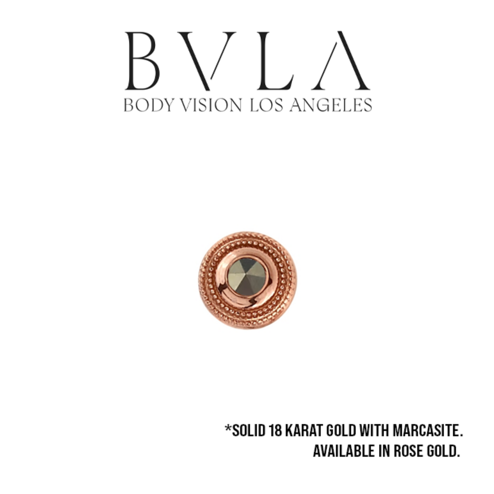 BVLA BVLA 14g 5.5mm "Milgrain Bezel" threaded end with 2.0mm marcasite