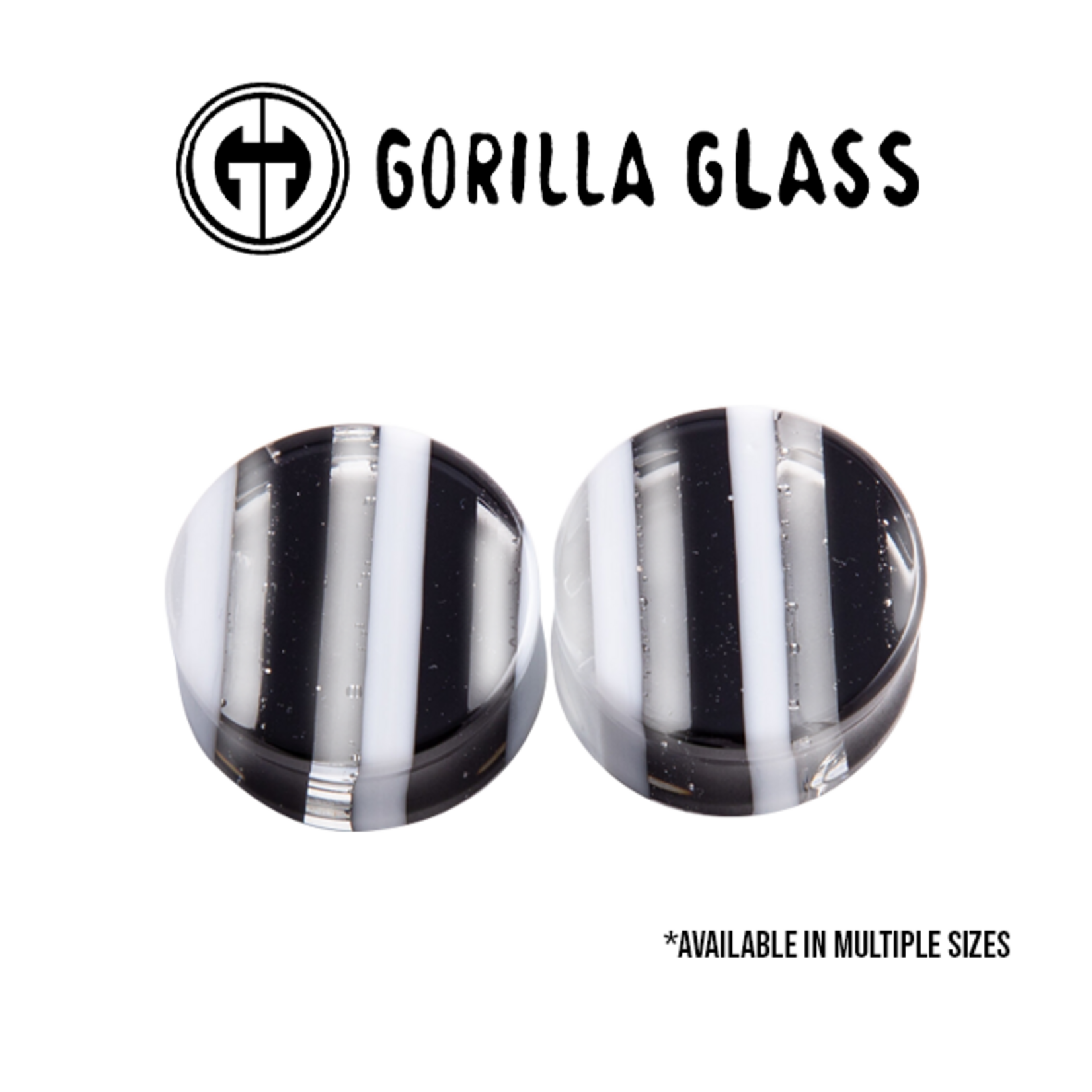 Gorilla Glass Gorilla Glass Black & White Stripe double flared plugs