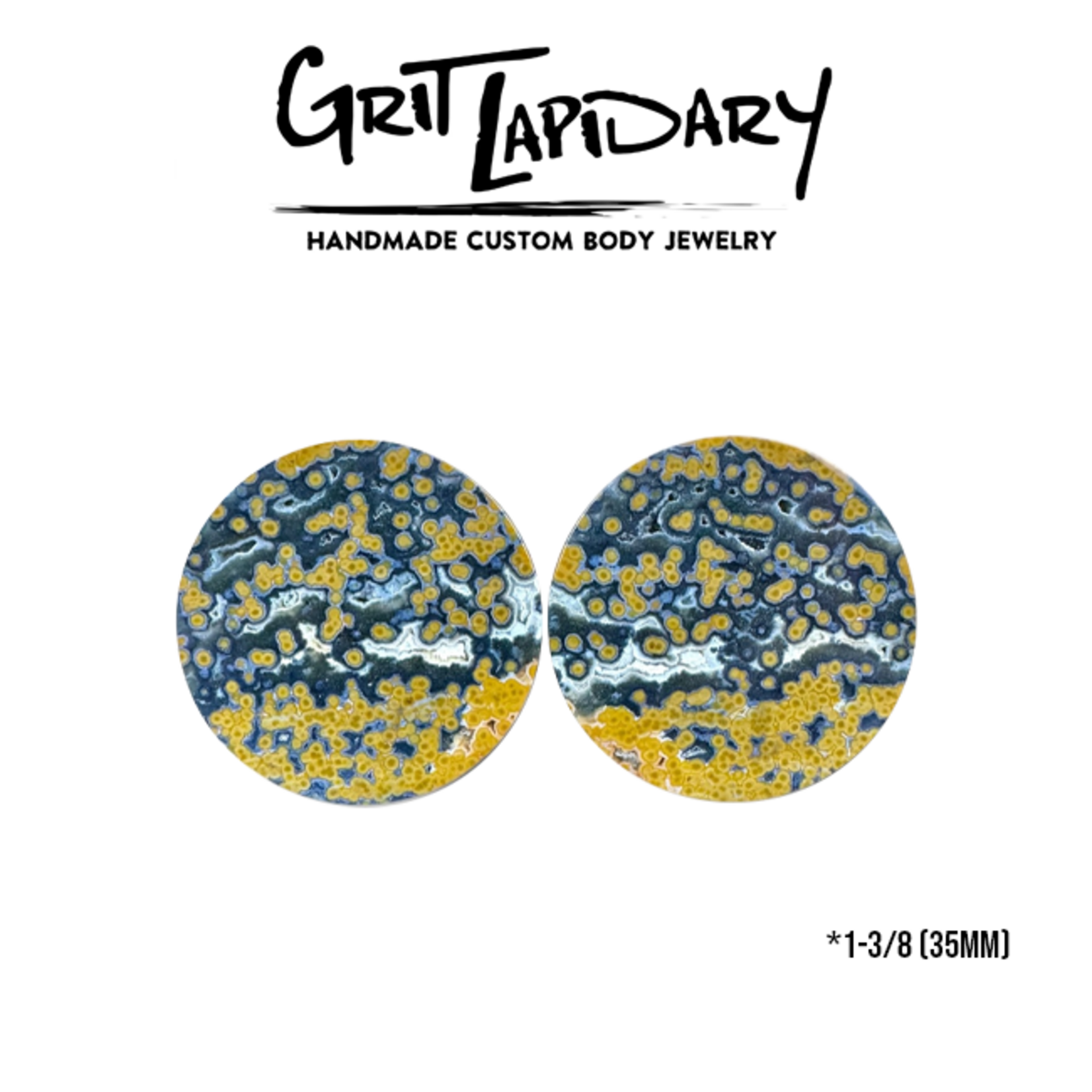 Grit Lapidary Grit Lapidary premium double flared Orbicular Jasper plugs