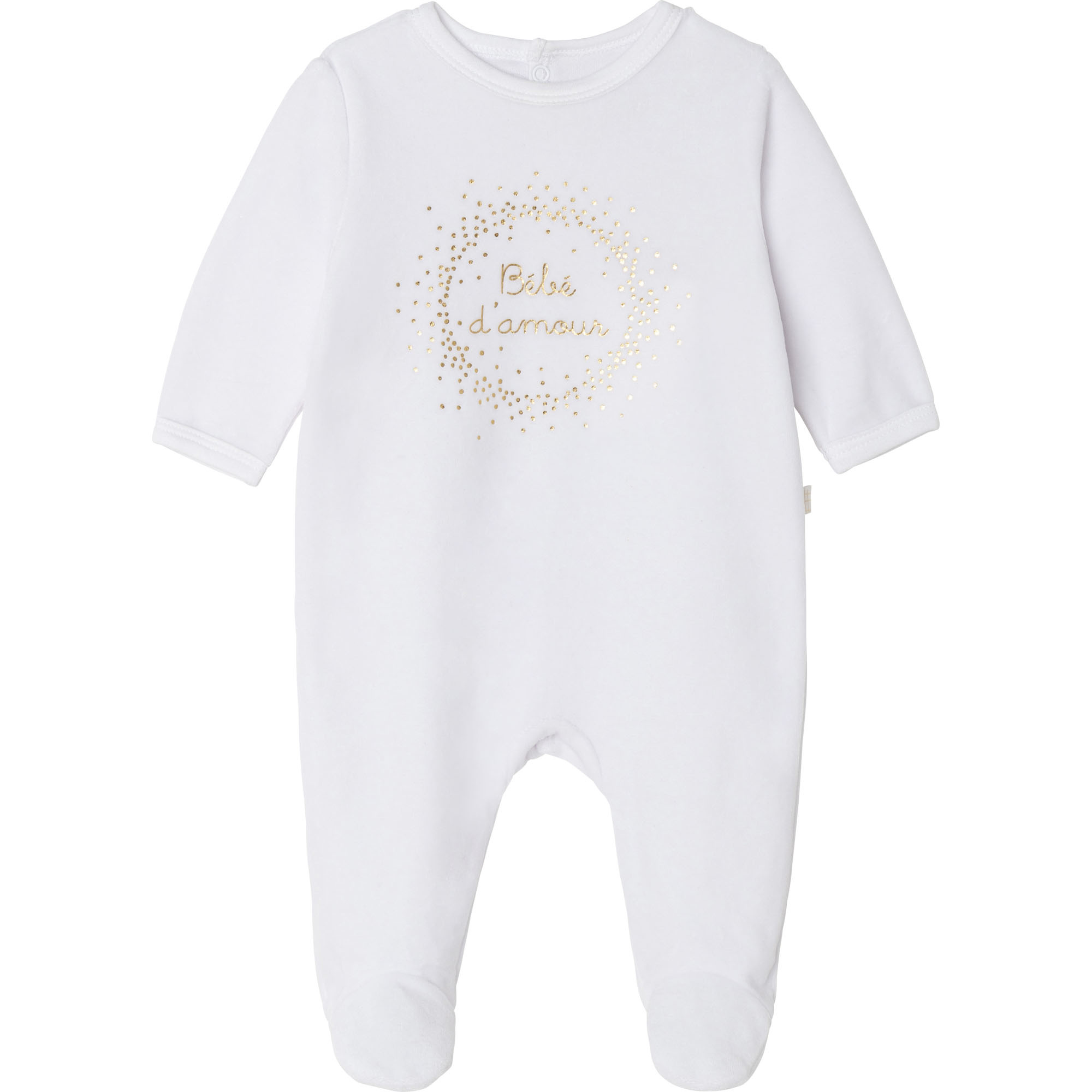 Pyjama Velours Bebe D Amour Blanc Or Charles Et Sofia Boutique Pour Enfants