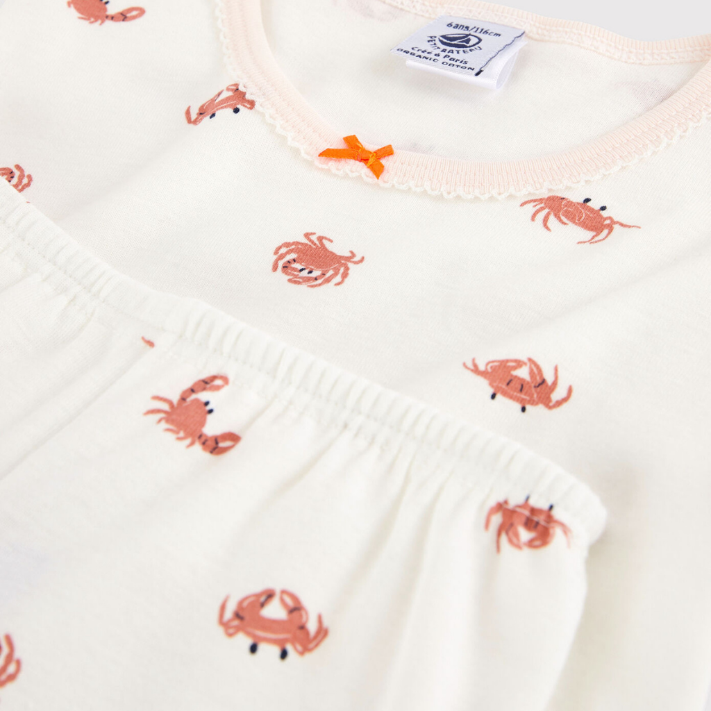 Petit Bateau Pyjama court crabe - blanc multi