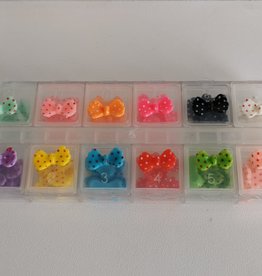Bijoux 3D - boucle à pois en plastique (boitier de 12 couleurs) 60 pièces