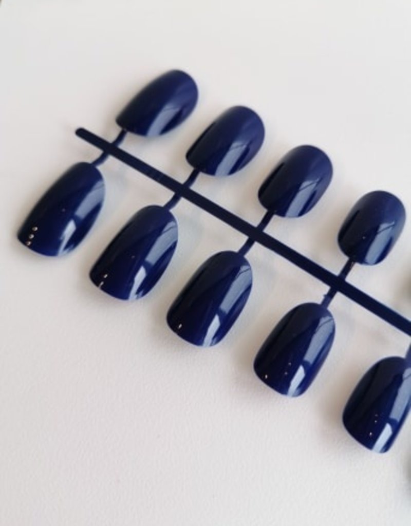 Faux ongles de couleur bleu indigo - 20 unités