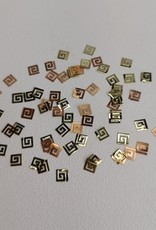 Fantaisie métallique doré - carré en tribal - 50 unités
