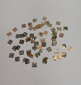 Fantaisie métallique doré - carré en tribal - 50 unités