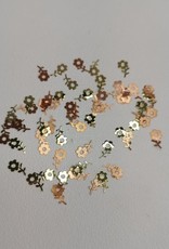Fantaisie métallique doré - fleur avec tige - 50 unités