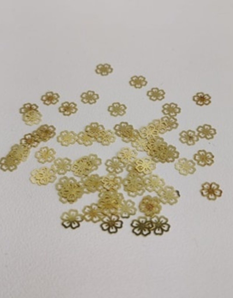 Fantaisie métallique doré - fleur - 50 unités