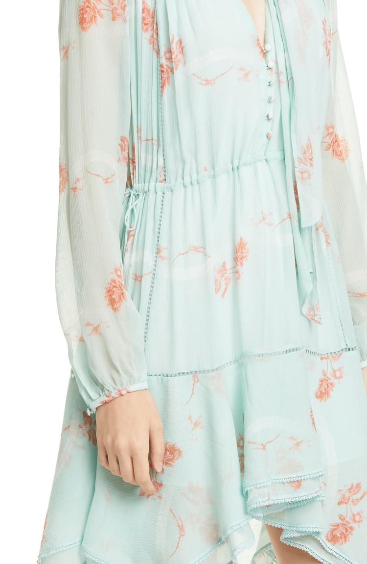 rose silk dress