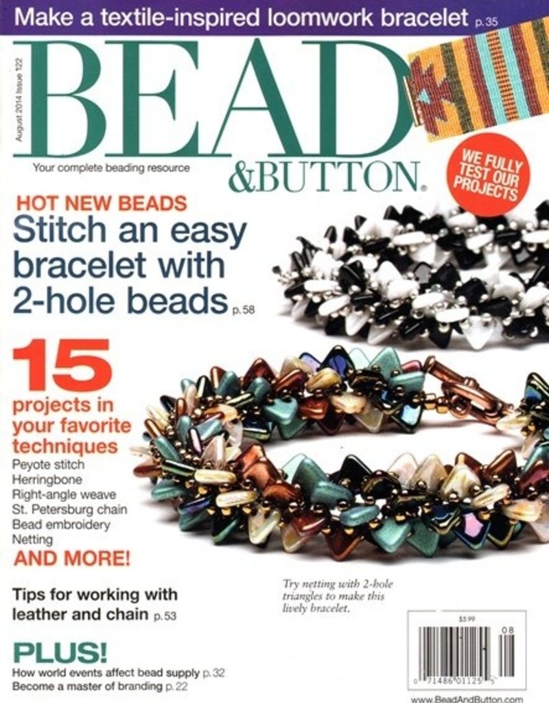 Magazines & Books Bead & Button - 2014 08 August